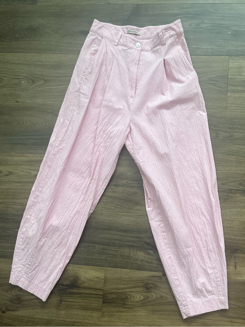ViNtAgE🌸High-Waist Pink 80s Textured gigham trousers